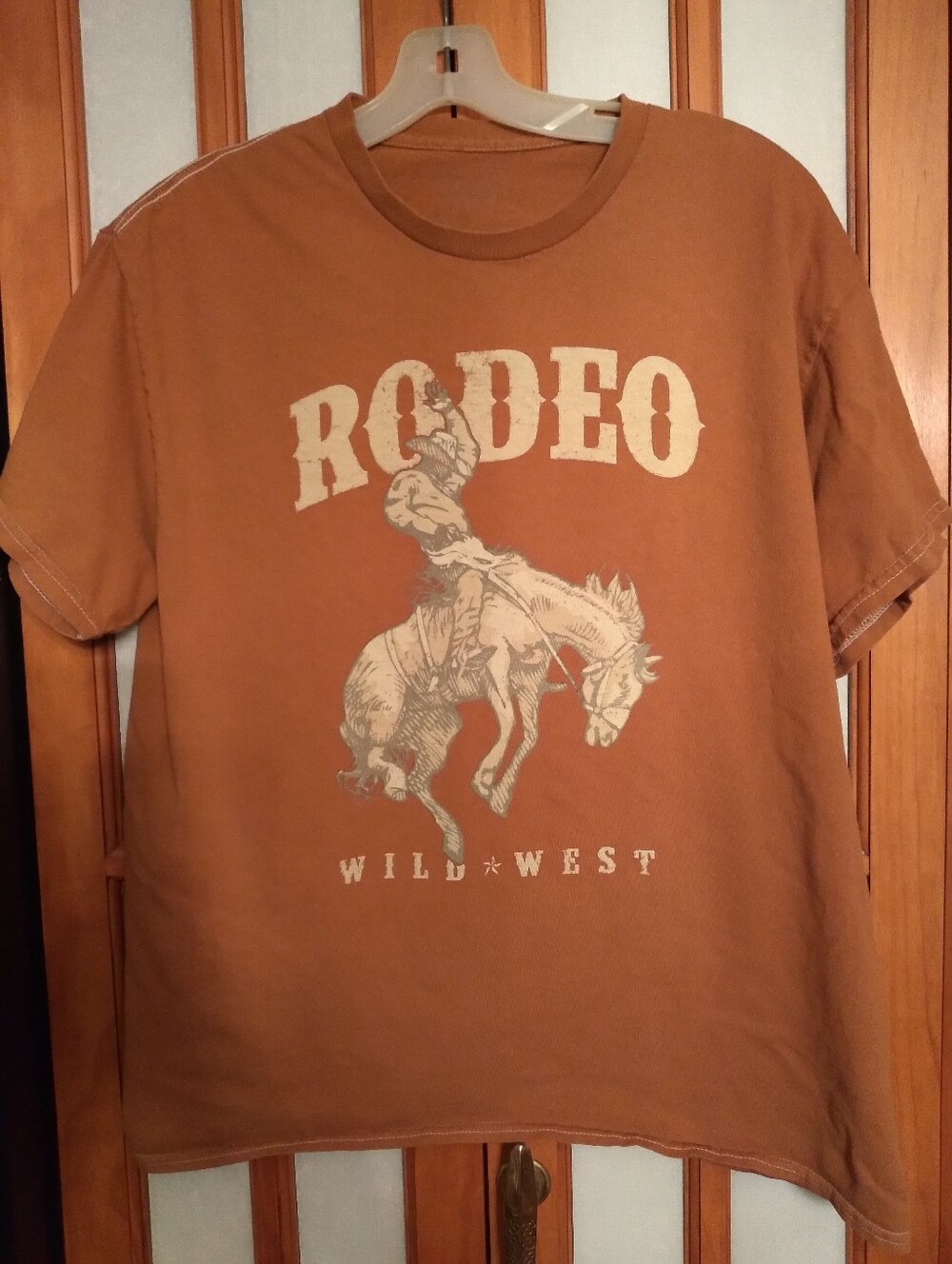 Men's Brown/Orange Graphic Rodeo Western T Shirt Sz M By Full Tilt